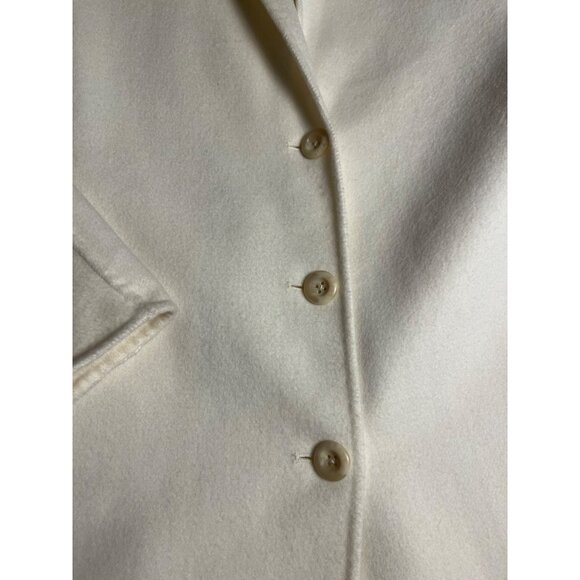 Gap Womens Wool Blend Ivory Button-Front Long Coat Size Large preppy classic - Picture 6 of 13